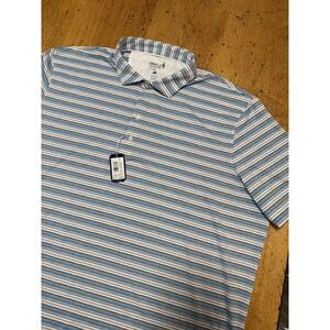 New johnnie-O Performance Polo Men Size XXL Stripe Blue Tyson  Golf